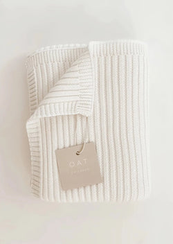 Powder Knit Ribbed Blanket - house of lolo