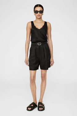 Carrie Short - Black Linen Blend - house of lolo