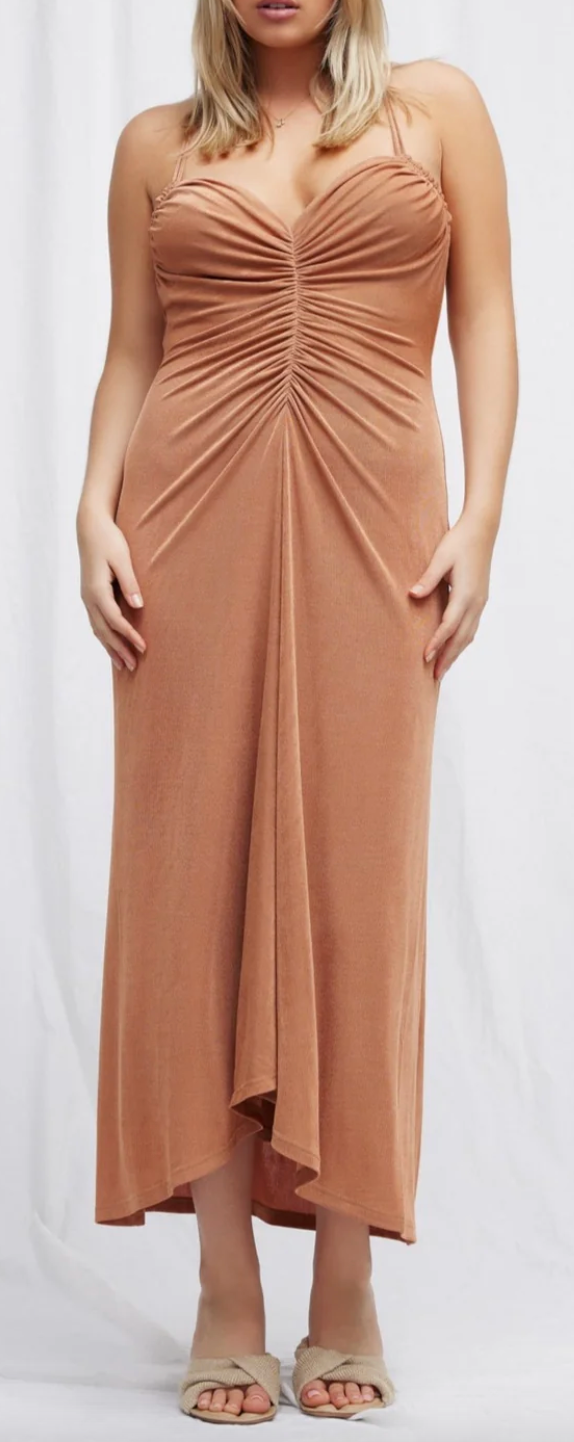 Rosie Midi Dress - Caramel