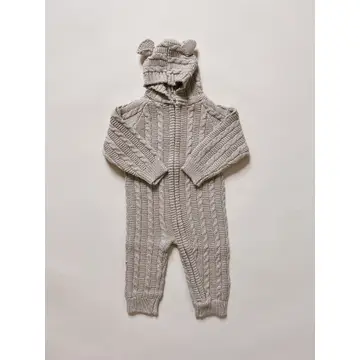 Baby Bear Jumpsuit - Heather Beige - house of lolo