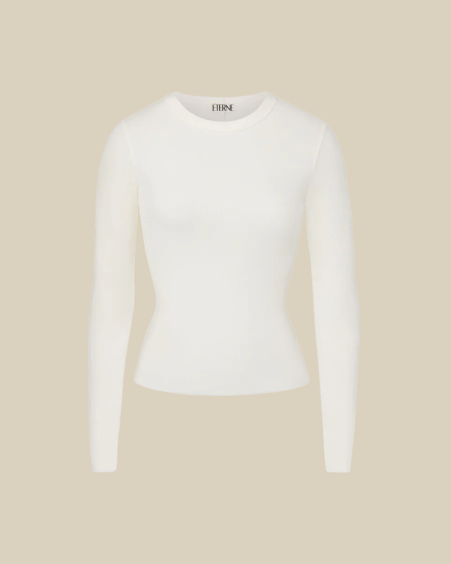 Long Sleeve Fitted Top - Cream | house of lolo