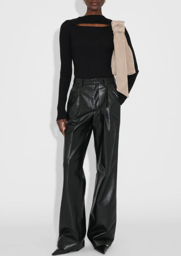 Carmen Pant - Recycled Leather - Black - house of lolo