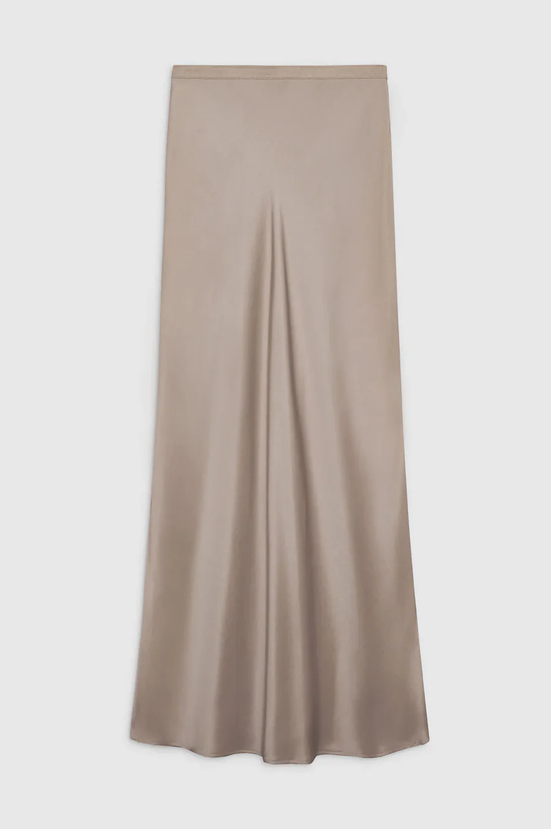 Bar Silk Maxi Skirt - Taupe - house of lolo