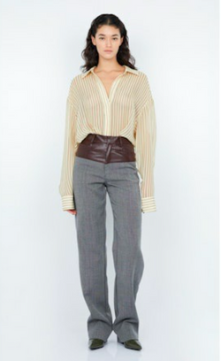 Anise Shirt - Butter/Plum Stripe - house of lolo