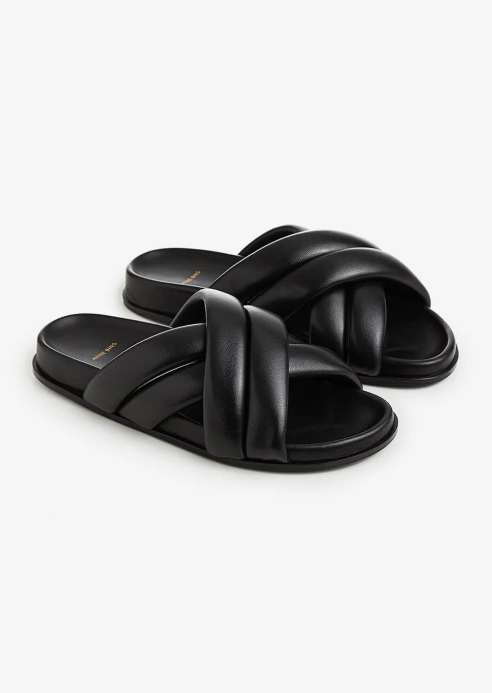 【関税込み】Lizzie Slides - Anine Bing - Leather - Black Lizzie Slides - Black | house of lolo