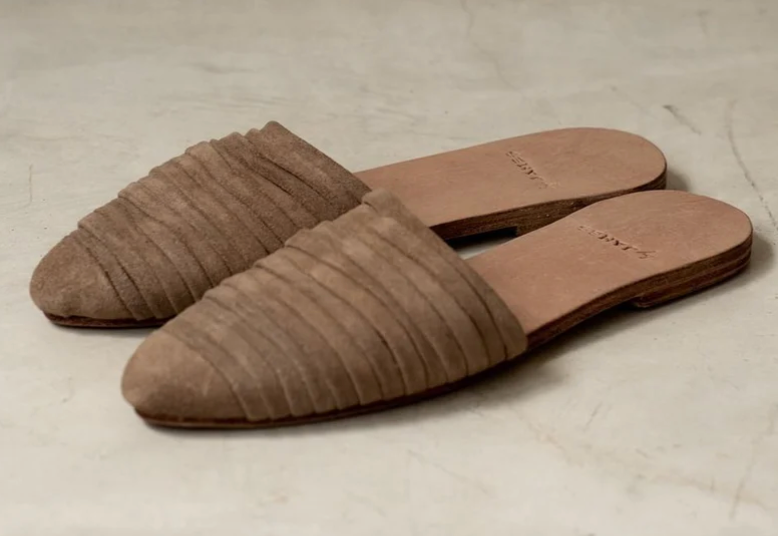 Sloan Suede Slides Nude