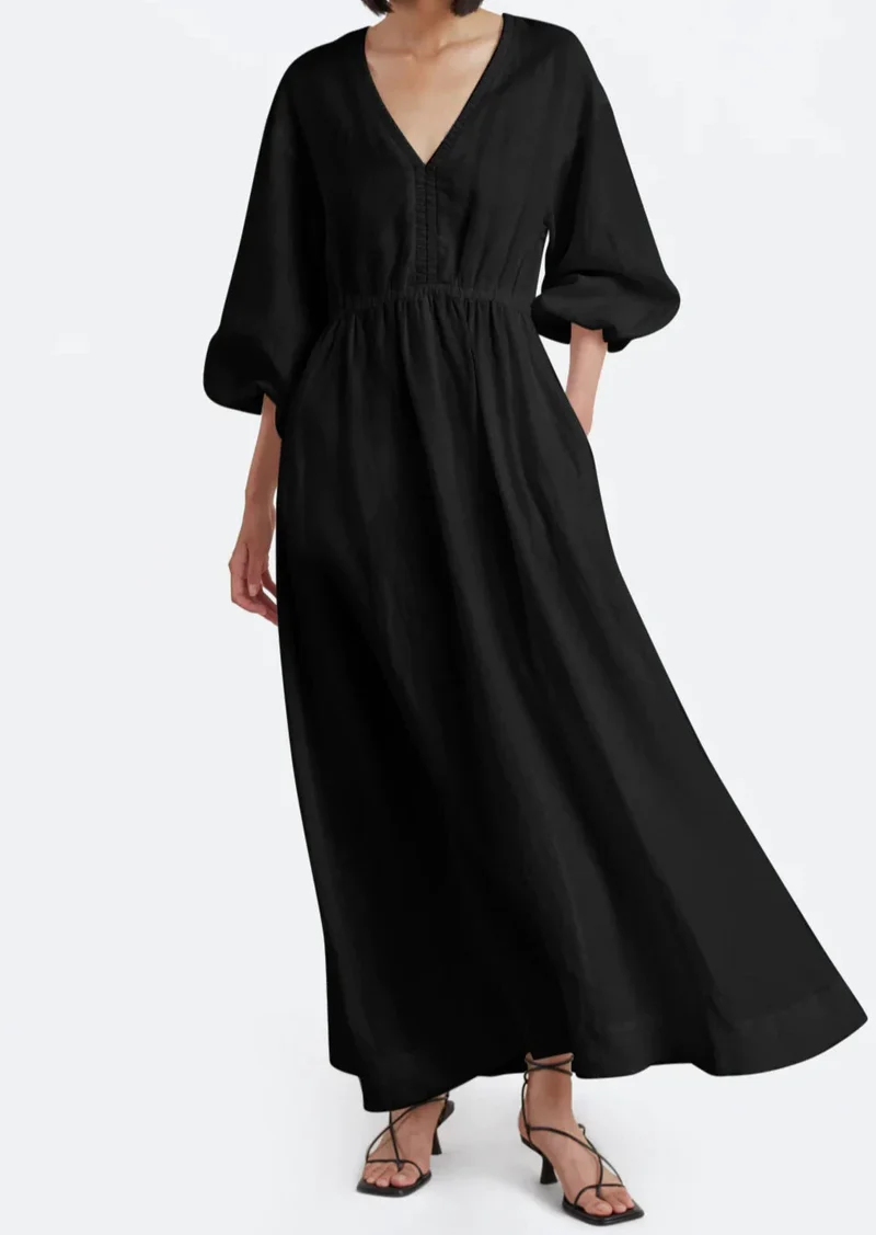 Cynthia V Maxi Dress - Black - house of lolo
