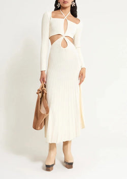 Fergie Knit Dress - Off White - house of lolo