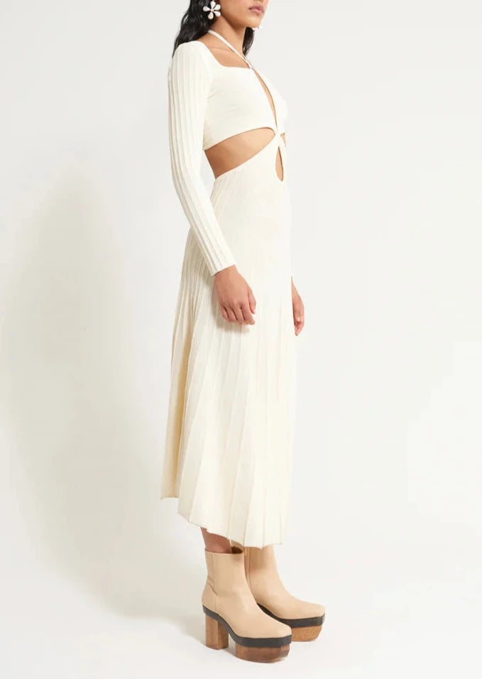 Fergie Knit Dress - Off White - house of lolo