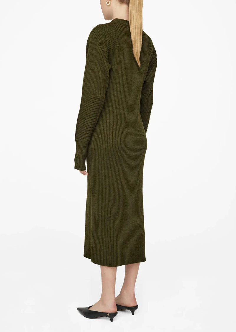 ANINE BING Aurora Dress in Army Green - Size XS ANINE BING Aurora Dress in Army Green - Size XS