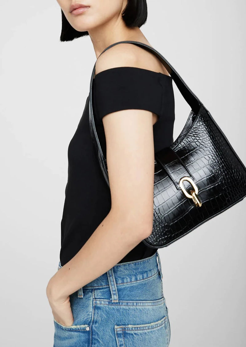 Cleo Bag - Black Embossed - house of lolo