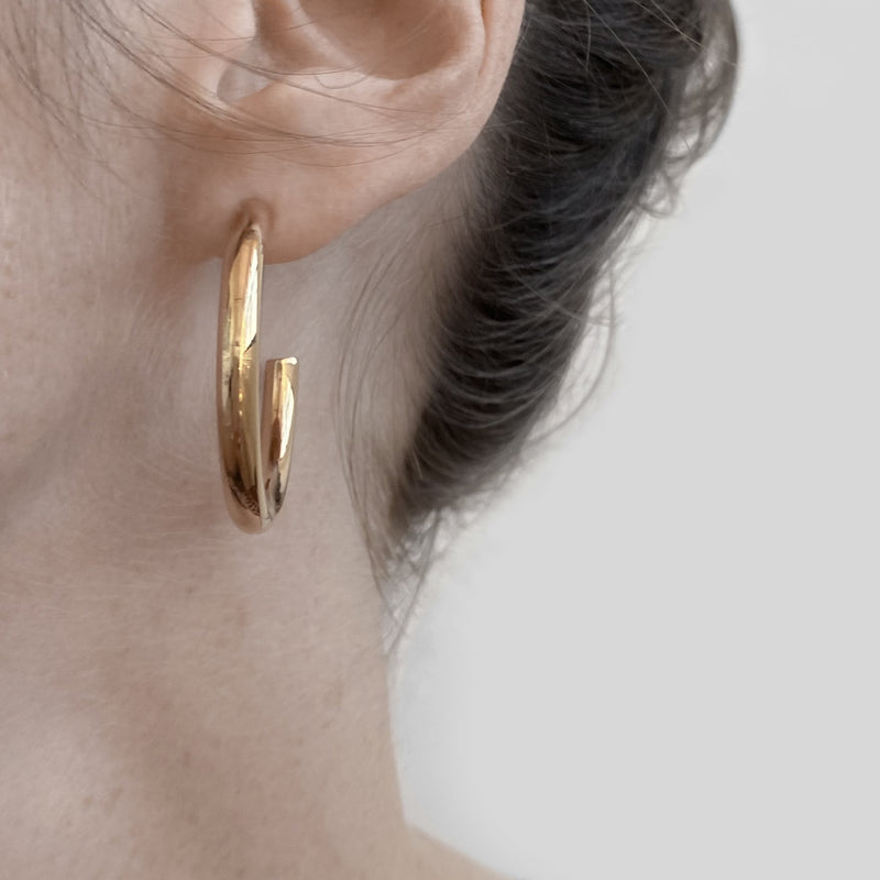Aura Hoop Earrings 14k Gold Vermeil - house of lolo