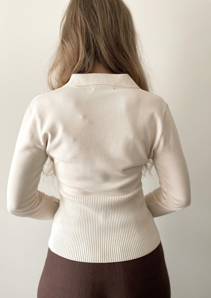 Lydia Knit L/S Top - Ivory - house of lolo