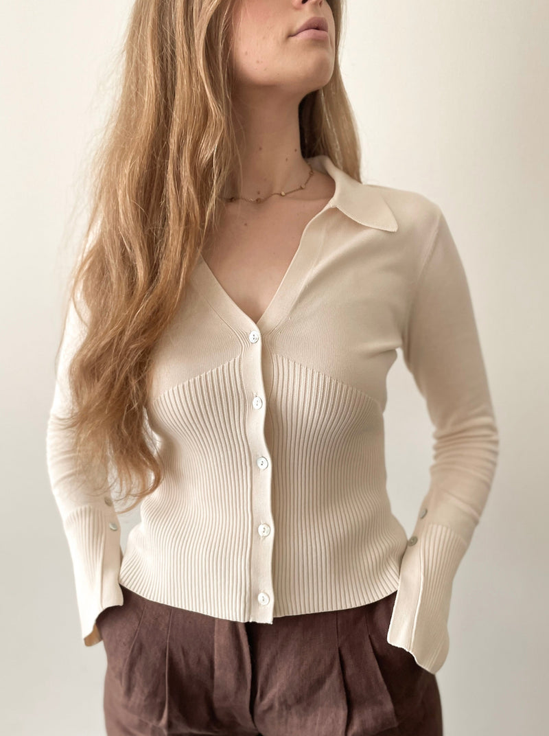 Lydia Knit L/S Top - Ivory - house of lolo