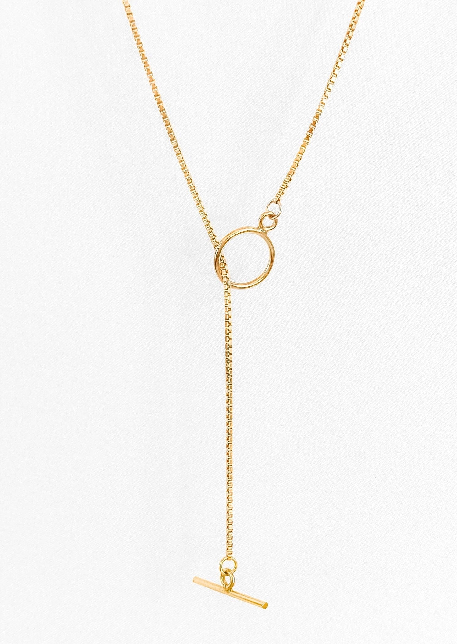 Open Circle Lariat, Gold Y Necklace, Long Gold Necklace, Simple Y Necklace,  14k Gold Fill, Sterling Silver, Leilajewelryshop, N202 -  Canada