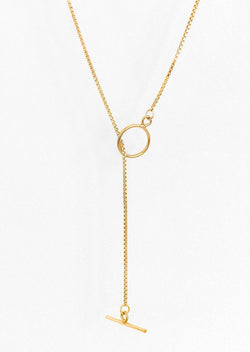 Solange Box Chain Lariat Necklace 14k Gold Filled - house of lolo