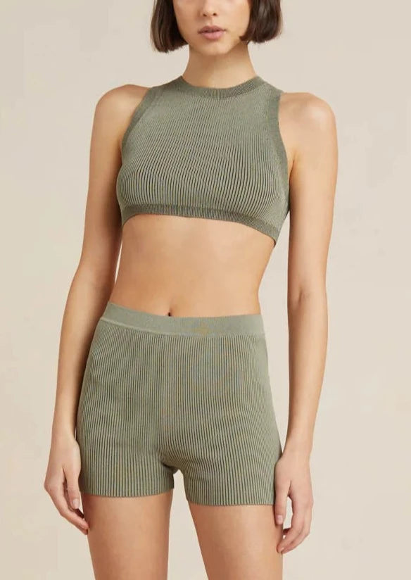 Tilly Knit Crop Top - Sage - house of lolo