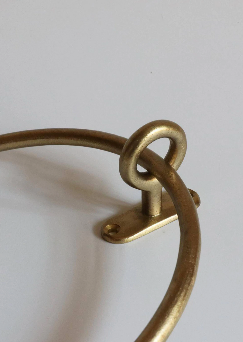 Usual Pebble Insightful satin brass towel ring Wings Predict bench