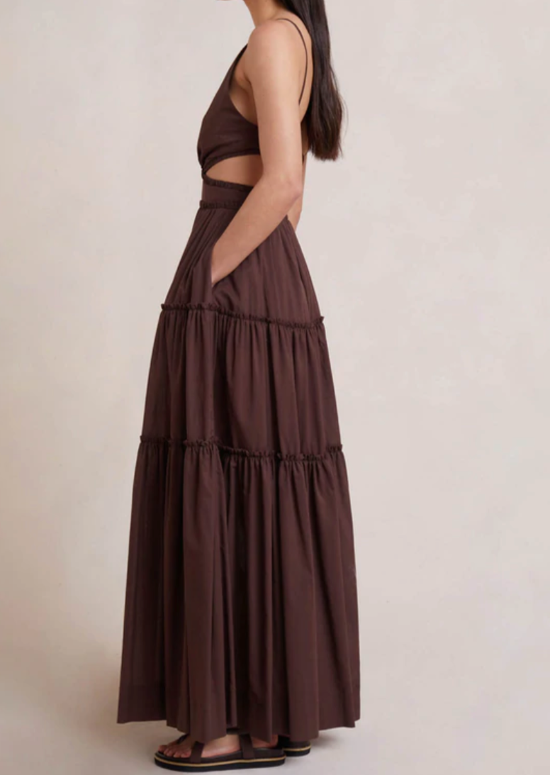 Carla V Maxi Dress - Chocolate Carla V Maxi Dress - Chocolate