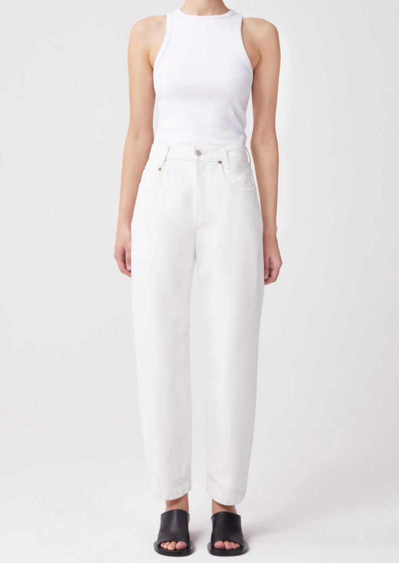 Tapered Baggy High-Rise Jeans - Drum (Off White) - house of lolo