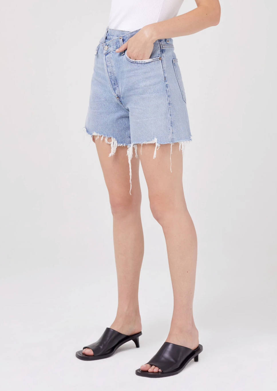 Criss cross denim deals shorts
