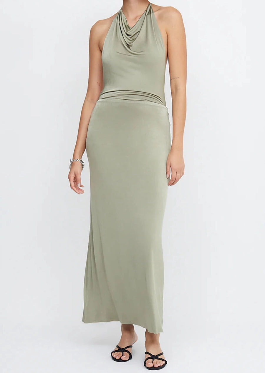 Ariel Halter Maxi Dress - Sage Ariel Halter Maxi Dress - Sage