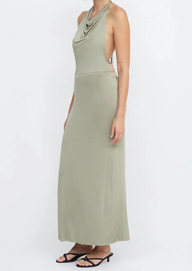 Ariel Halter Maxi Dress Sage house of lolo