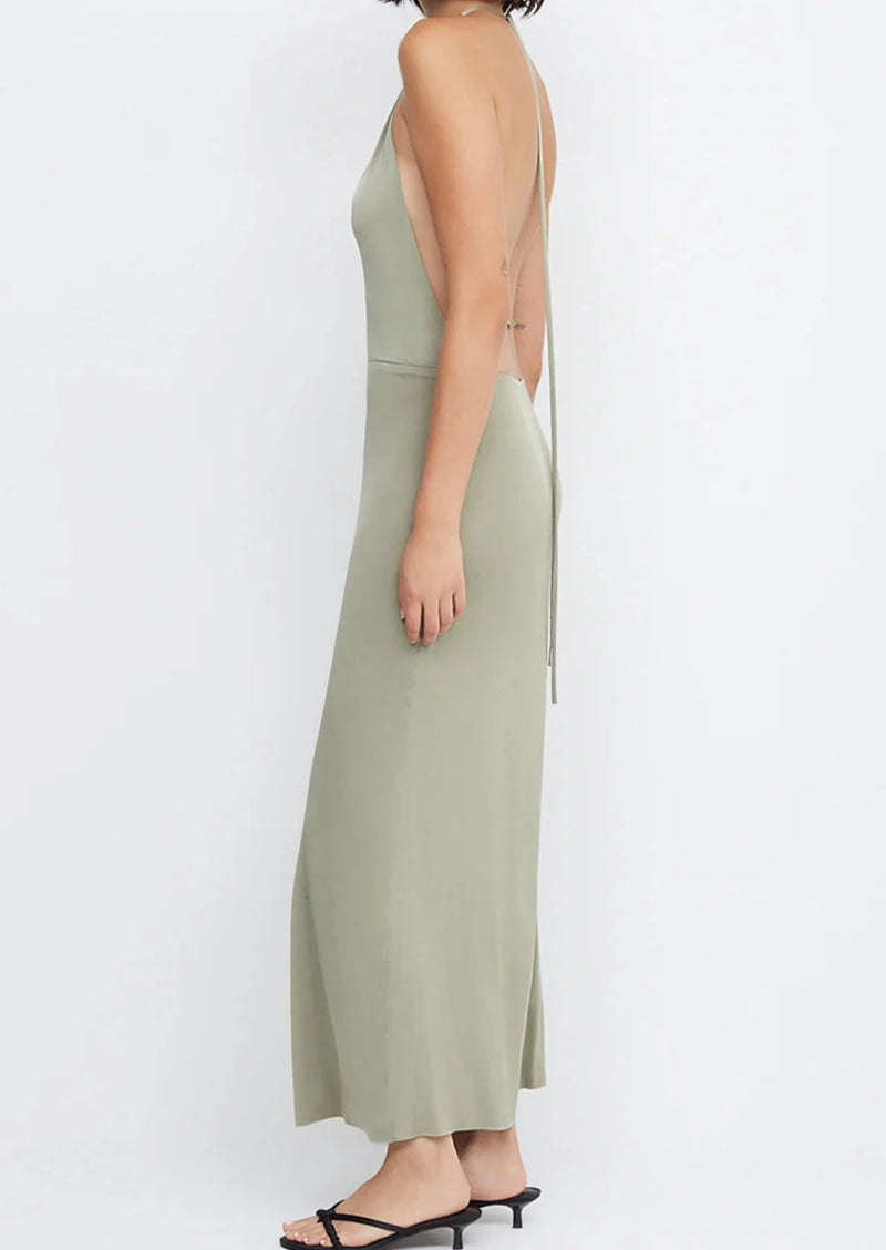 Ariel Halter Maxi Dress - Sage Ariel Halter Maxi Dress - Sage