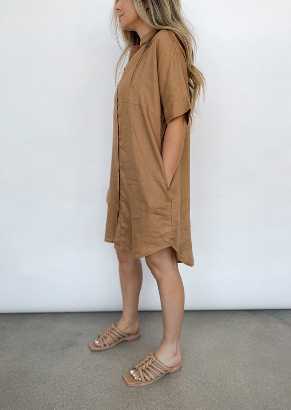 Alba Shirt Dress - Camel - house of lolo