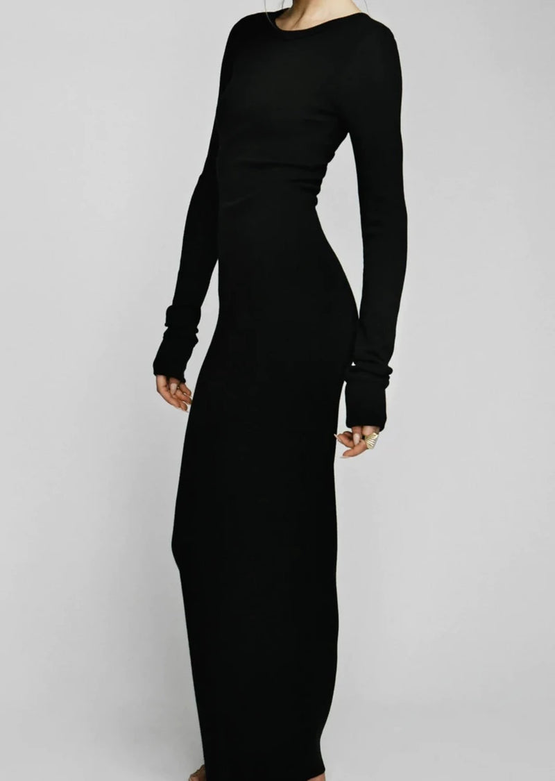 crewneck maxi dress Long Sleeve Crewneck Dress | TERNE