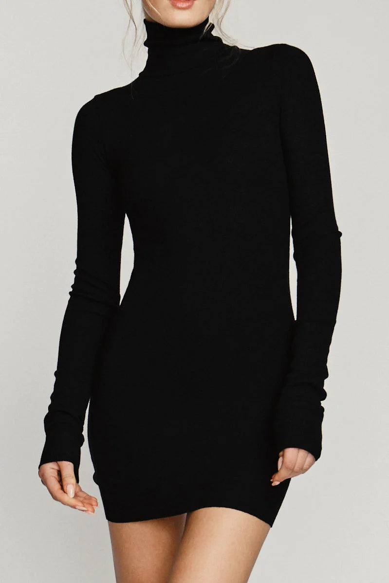 TERNE Black Turtleneck Minidress TERNE Black Turtleneck Minidress