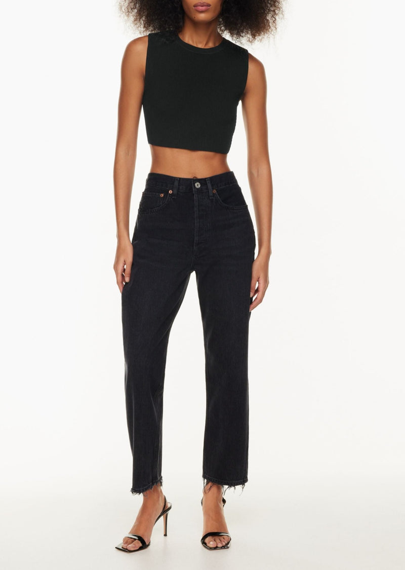 90's Crop Pant (Organic Cotton) - Tar - house of lolo