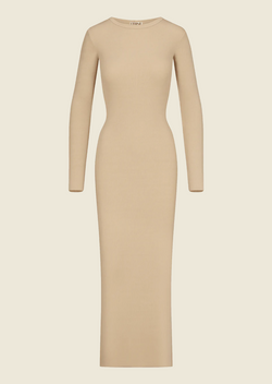 Long Sleeve Crewneck Maxi - Sand - house of lolo