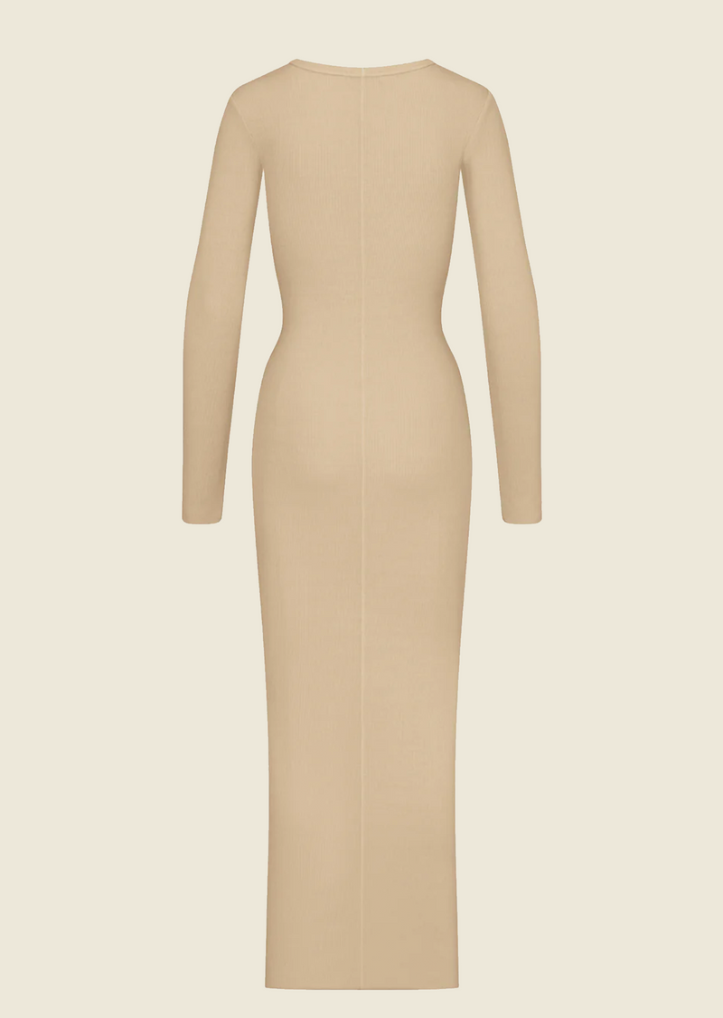 crewneck maxi dress Long Sleeve Crewneck Maxi Dress