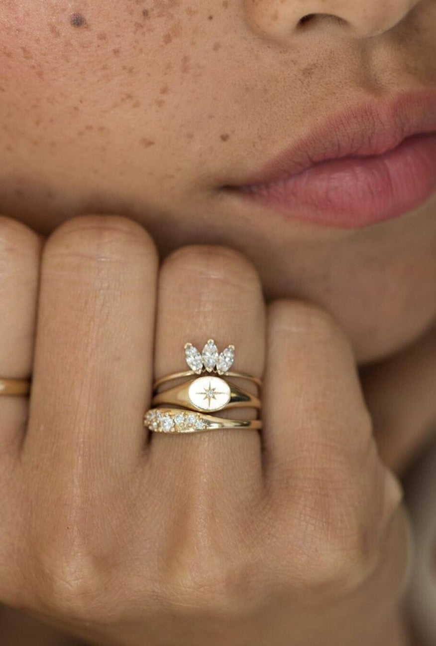 Baby Signet Diamond Ring | house of lolo